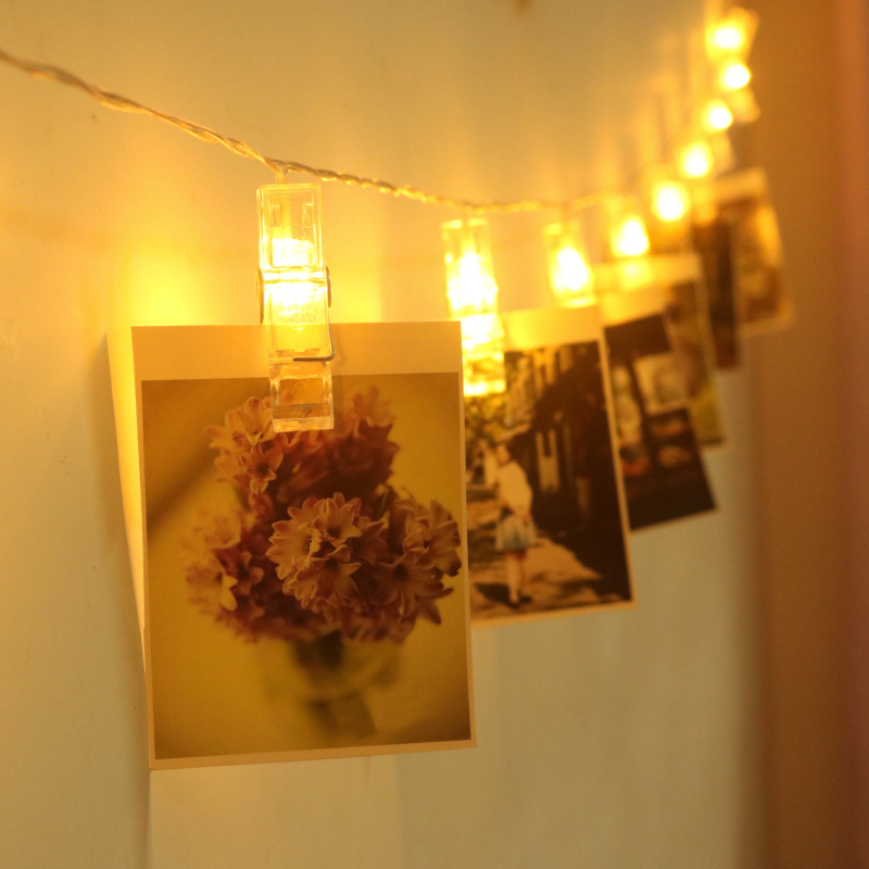 网红照片墙相片夹子灯串挂墙生日表白求婚布置氛围灯房间装饰彩灯