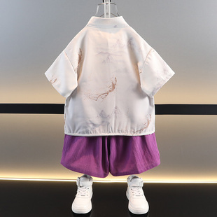 儿童夏季汉服新中式六一幼儿园演出服端午节男童女童短袖国风套装