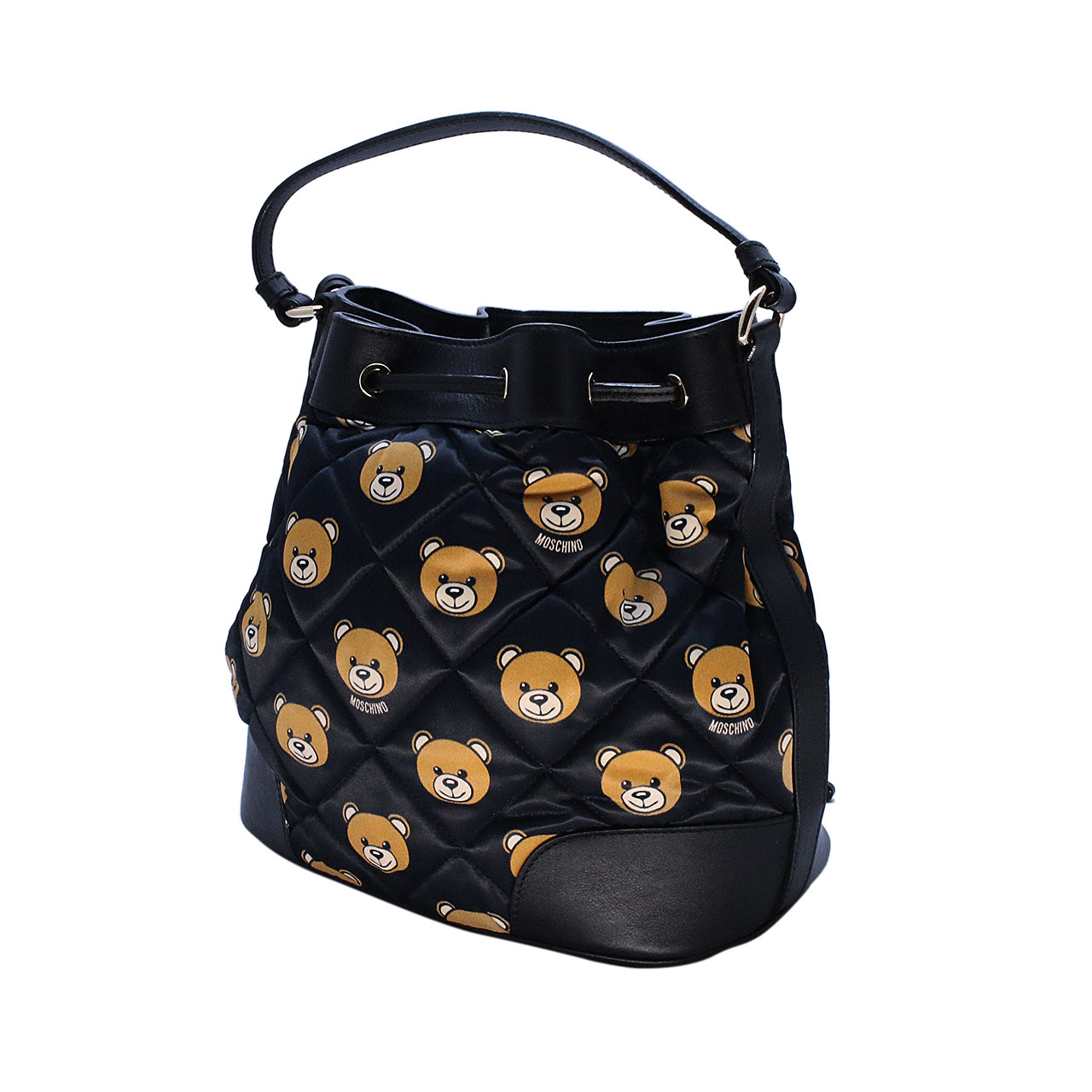 [9.9新]莫斯奇诺moschino女士桶包黑色羽绒棉0811