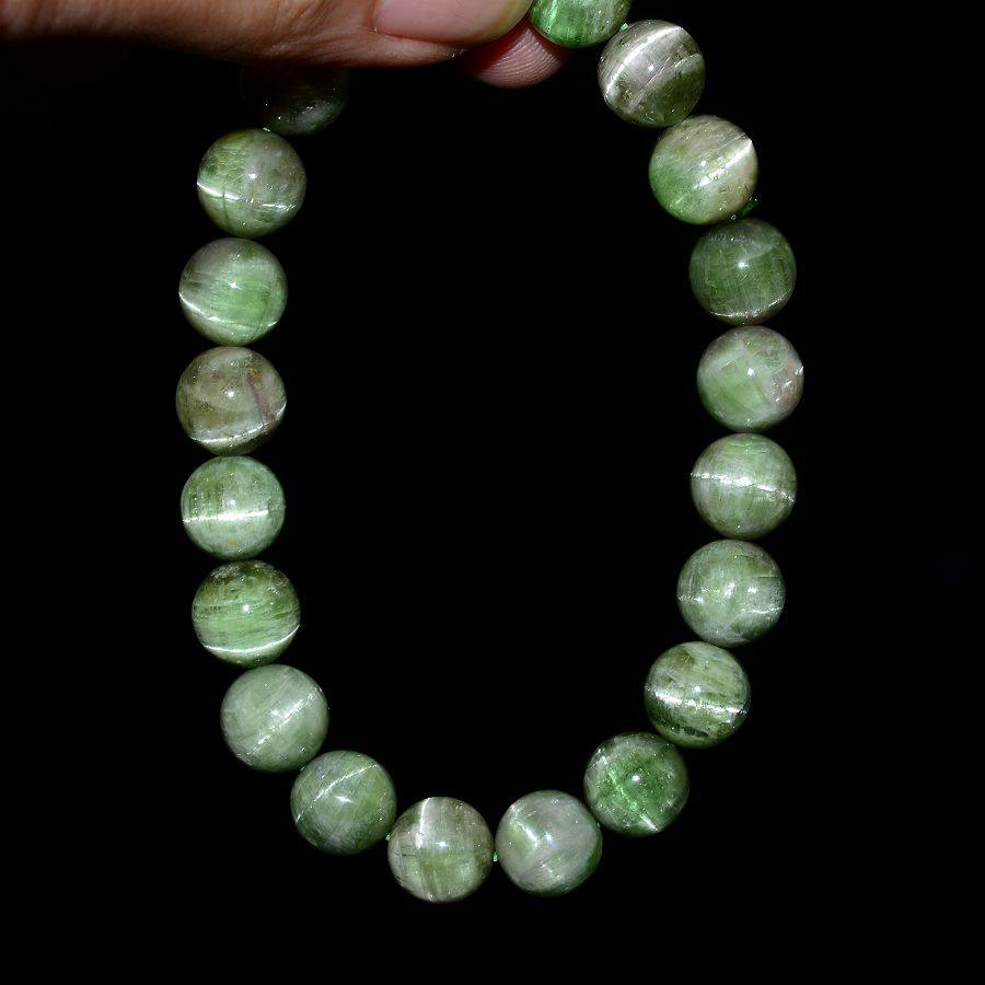 自然清新 猫眼绿碧玺手链 27.99克