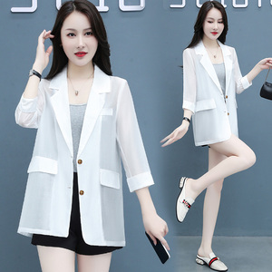 薄款西装外套女七分袖2022夏季新款韩版宽松休闲小西服高级感,西装,赛