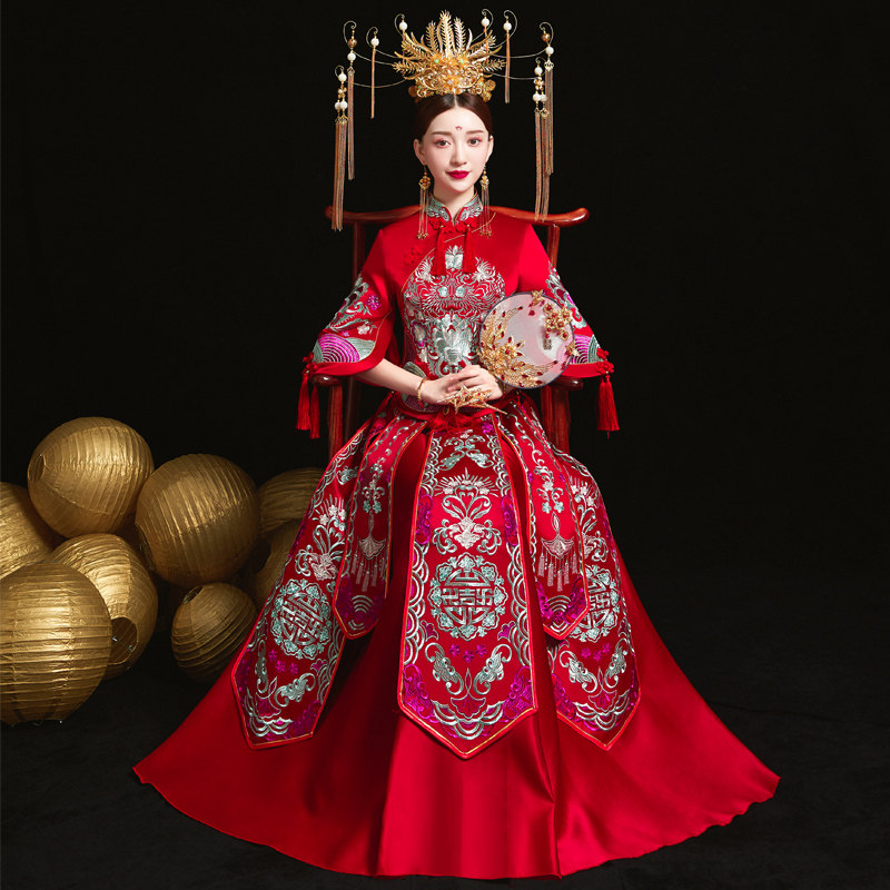 秀禾服新娘2019新款夏季结婚礼服中式婚纱敬酒服古装秀和服薄款女