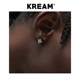 KREAM S925 纯银高碳小方钻耳钉男嘻哈女同款