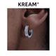 KREAM 原创 S925纯银 凹刻SLATT耳圈男嘻哈女同款耳钉