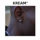 KREAM 10K真金锆石蝴蝶耳钉男嘻哈女同款