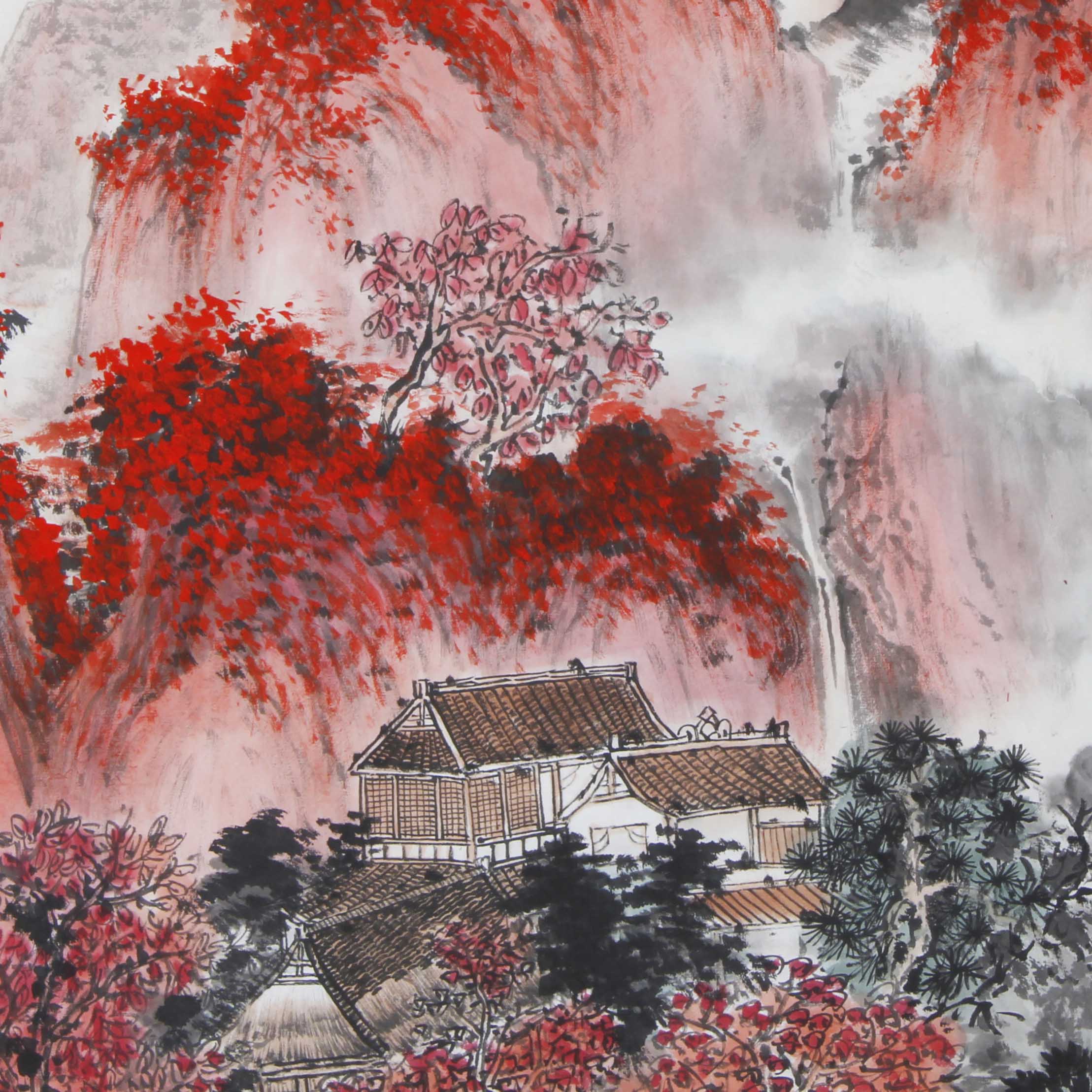 崔安喜《千山竞秀富水长流》国家一级美术师