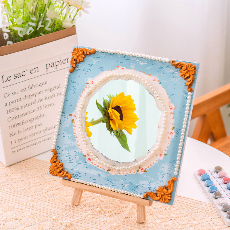 diy数字油画镜子改造自制材料包填色手工创意丙烯手绘送女生礼物