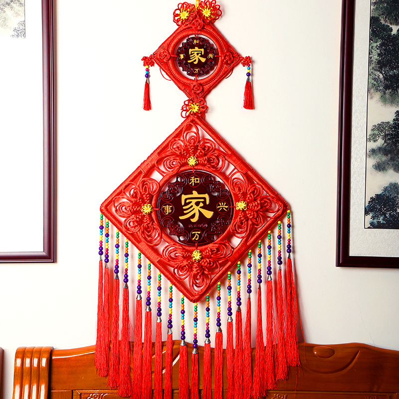 中国结桃木福字挂件客厅大号玄关家居装饰乔迁挂件新中式背景墙|msdalam kategori Aksesori rumah, mural - dari Buy2taobao.com untuk memberikan perkhidmatan ejen Taobao profesional membeli