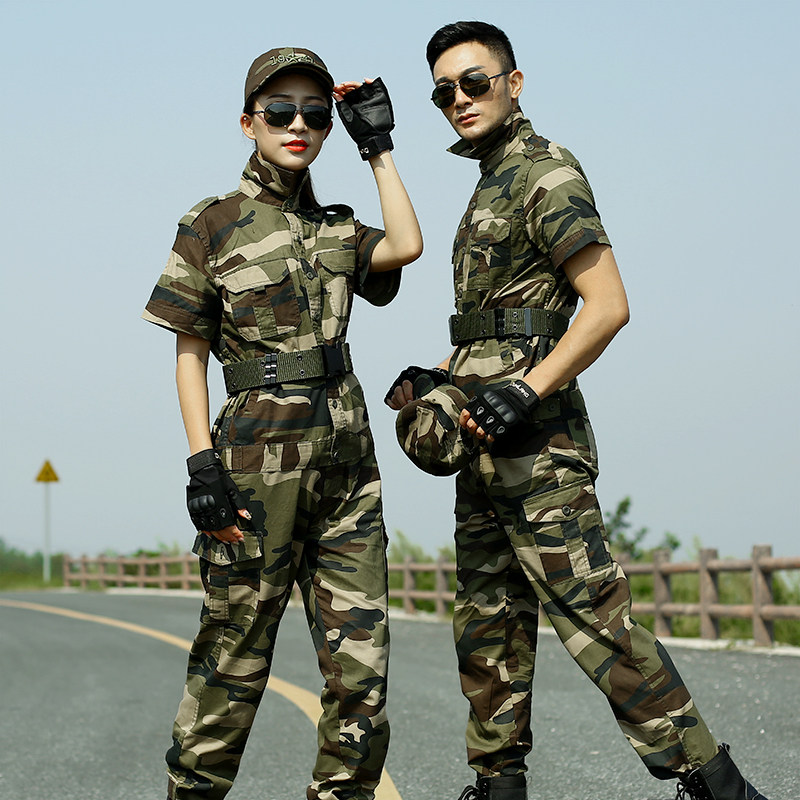 夏季军装短袖纯棉迷彩服套装男女特种兵作训服作战劳保耐磨工作服