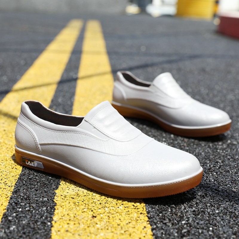 防滑低帮胶鞋男士四季工作鞋厨师鞋牛筋底时尚短筒男式雨鞋防水鞋