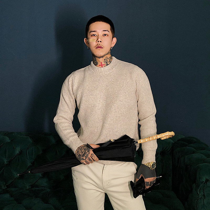比去年升级了工艺不起球 白鹤大人秋冬日系圆领套头保暖毛衣线衫
