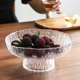 高脚水晶玻璃水果盘客厅家用简约现代高颜值甜品碗点心糖果零食盘