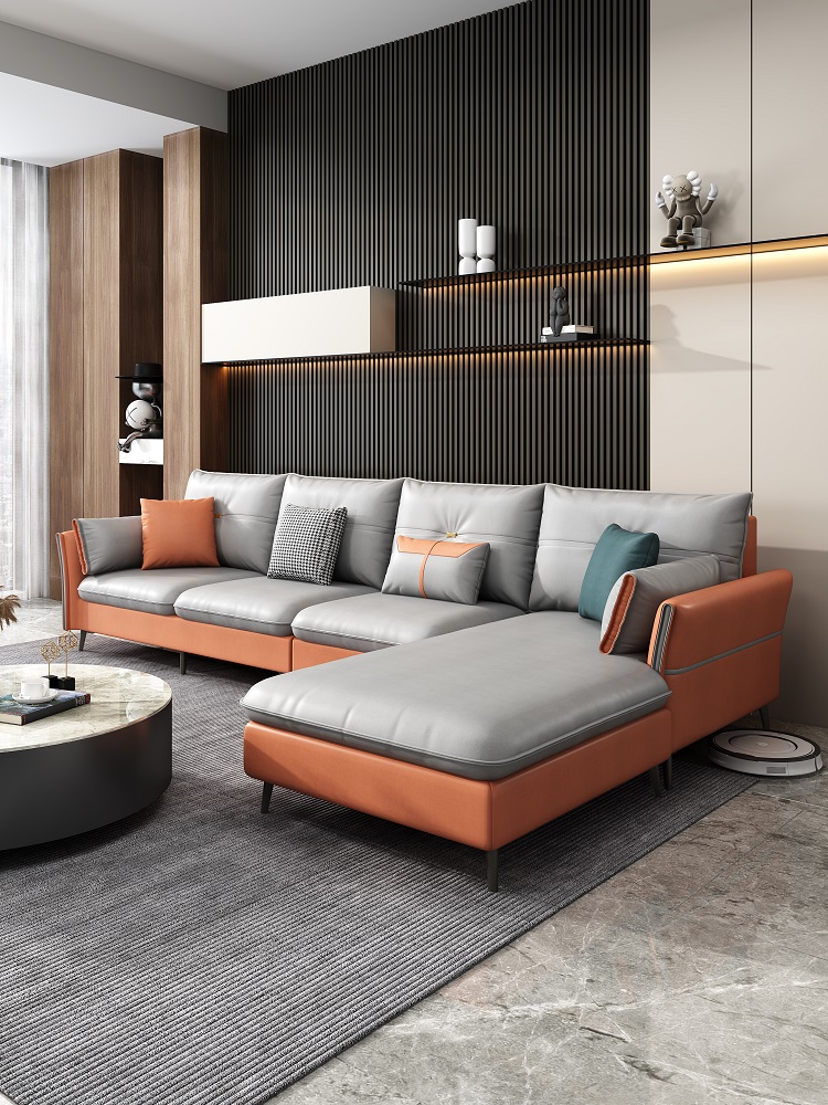 布艺沙发组合客厅现代简约大小户型贵妃转角北欧科技布沙发