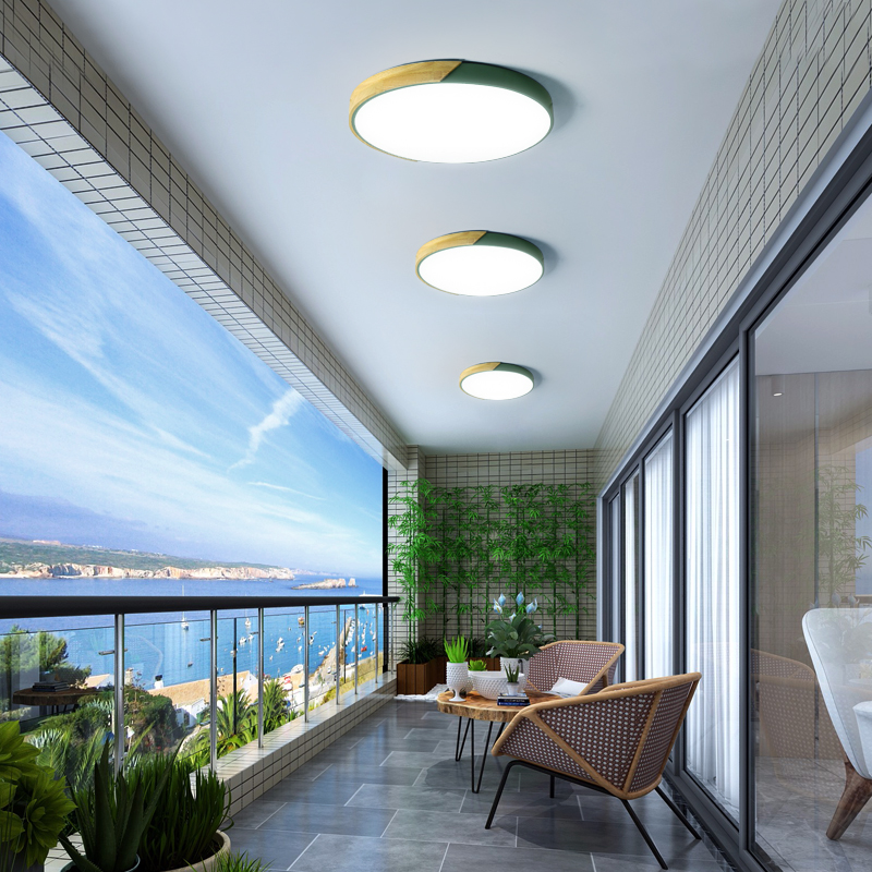 阳台灯led吸顶灯马卡龙创意圆形简约家用室内室外过道走廊楼梯灯