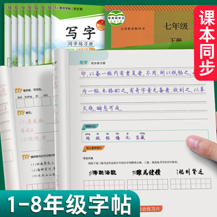 墨点字帖荆霄鹏楷书字帖练字一二年级三年级下册练字帖四五六七八年级上下册练字帖同步字帖人教版小学生写字语文练习册寒假作业