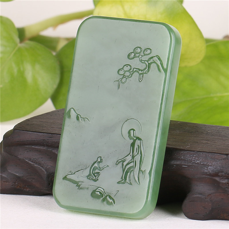 省级玉雕大师苏建云作品和田玉悟道挂件重34.862克