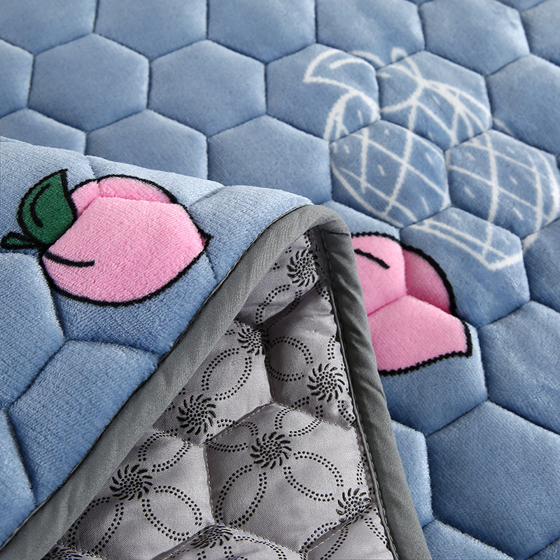 冬季珊瑚绒双人单件毛毯床垫夹棉加绒