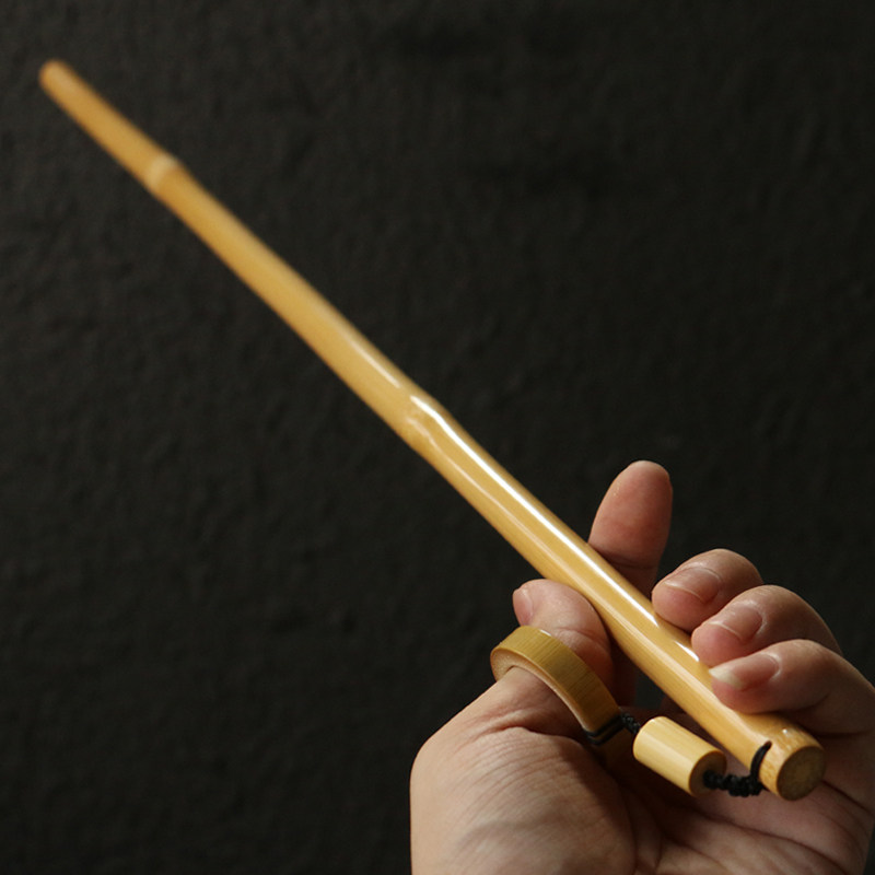 精品纯手工精磨天然实心老玉竹手把件竹制教鞭戒尺把玩竹节棍老料