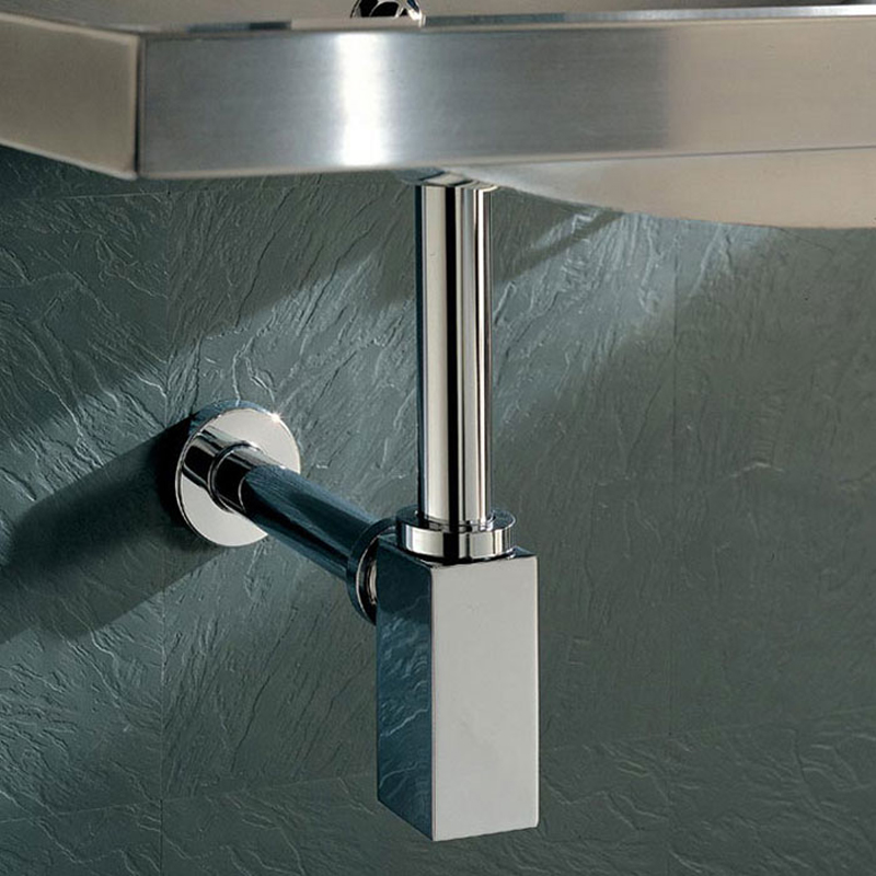 德国高端全铜入墙式墙排下水管 洗手盆排水管配件 面盆台盆去水管