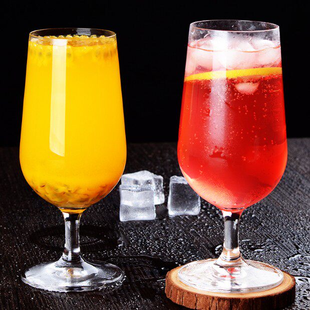 无铅水晶西餐厅高脚水杯创意多功能玻璃果汁杯饮料杯奶茶杯子家用