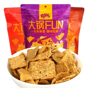 狗牙儿大米锅巴208g*5袋装大锅说膨化食品网红办公室休闲零食小吃