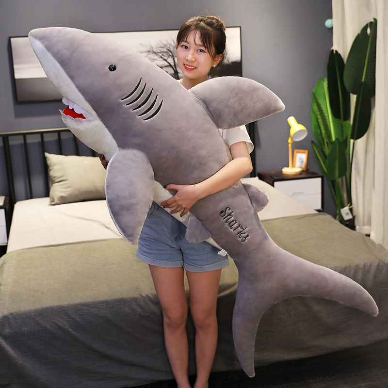 鲨鱼抱枕男生款睡觉超大号床上抱着睡觉的布娃娃公仔玩偶毛绒玩具