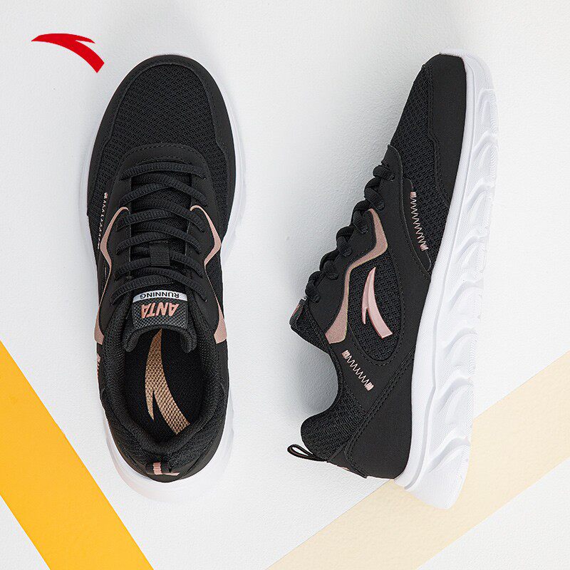 安踏女款跑步鞋2022春季新款网面轻便运动鞋子夏季休闲跑鞋女