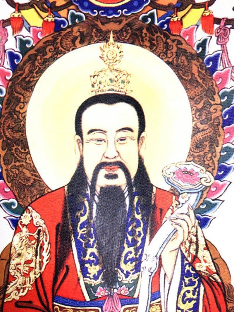 高端士用c品道教神像画像三清像三清三像挂画祖师画像清神像道奢