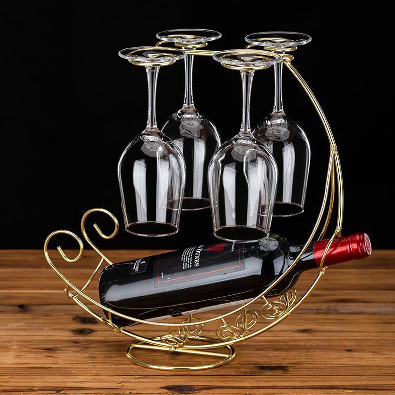 高端架玻璃红酒杯倒用悬挂酒套装r家挂葡萄架高x脚杯架红奢