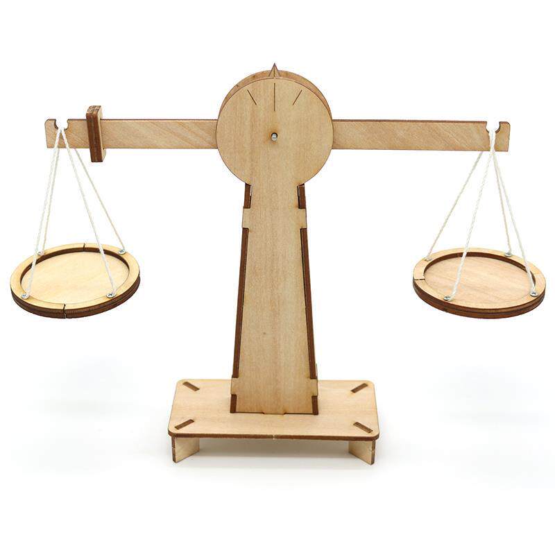 天平秤手工小制j作儿童玩具教具幼儿园小学生称重科学实验制作材