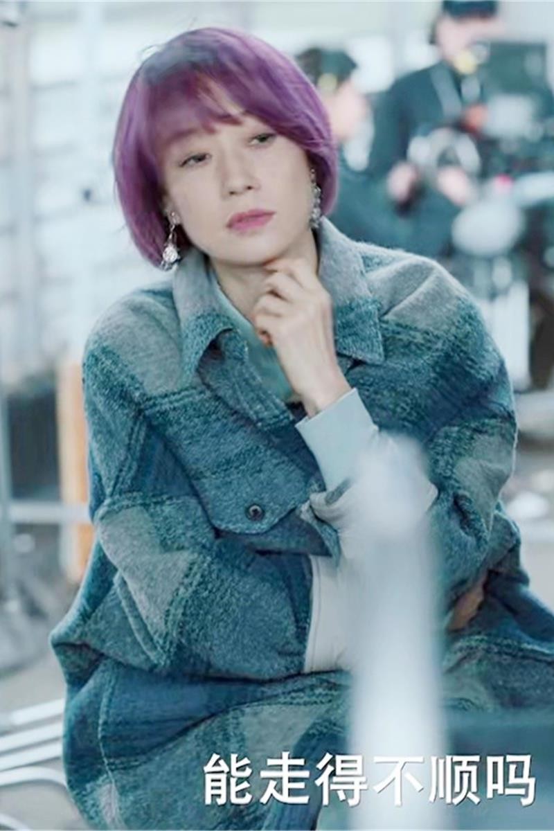 欧洲爱情神话马伊琍李小姐同款灰色格子毛呢外套中长款呢子大衣潮