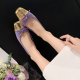 法式温柔浅紫色小香风蝴蝶结芭蕾鞋2024年真皮拼色平底鞋单鞋女