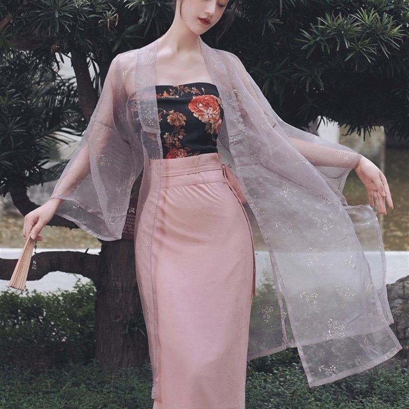 3765g宋制合领长衫长旋裙抹胸日常通勤汉服女夏季新品