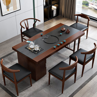 新中式茶桌家用小茶台办公室实木功夫茶几泡茶桌一体喝茶桌椅组合