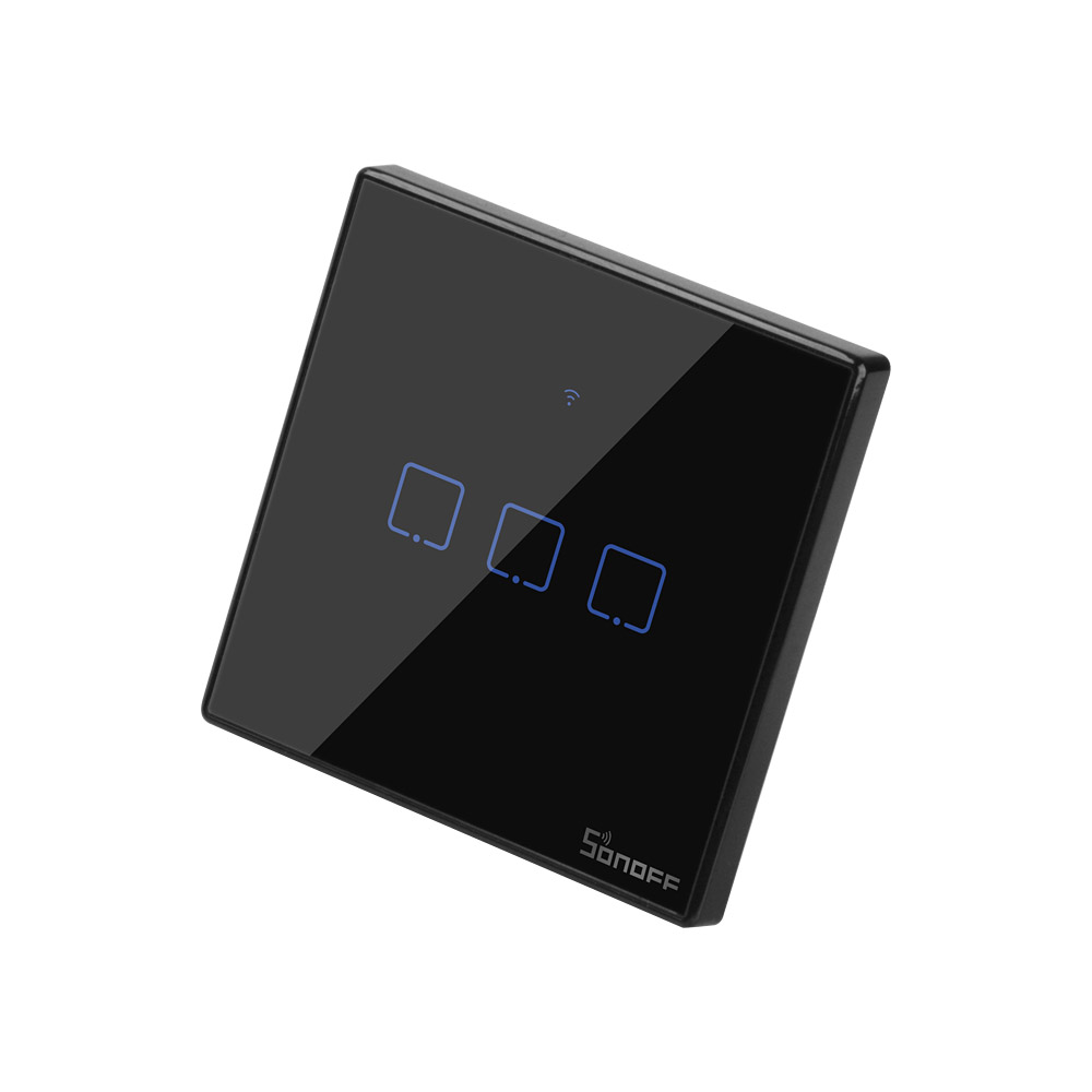 Sonoff T3 UK WiFi 智能墙壁开关 无线遥控 语音控制86型零火面板