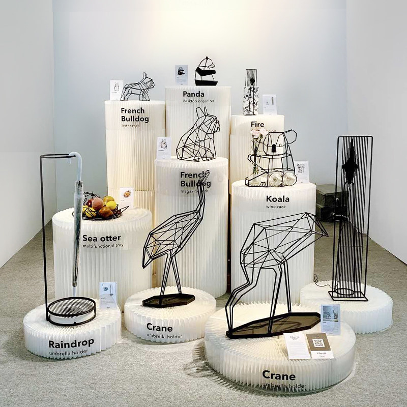 十八纸创意定制圆柱商品展示台橱窗展示架陈列装饰台中岛落地高低