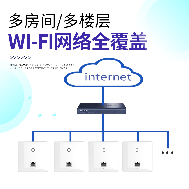 WIFI无线信号上网全覆盖方案整套 路由器交换机AP控制器等全套设备 家用别墅公司套餐套装 网络覆盖设备全套