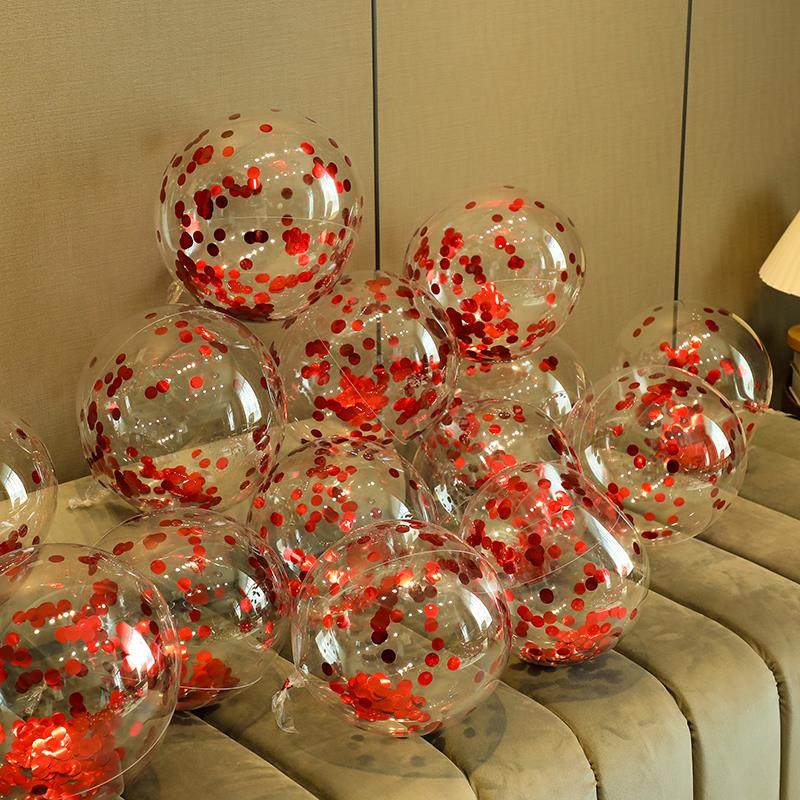 结婚气球农村套装网红透明用品波波球婚房装饰婚礼飘空酒店布置