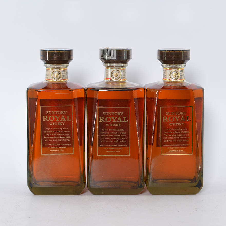 【60】三得利角瓶royal威士忌 700ml 3瓶