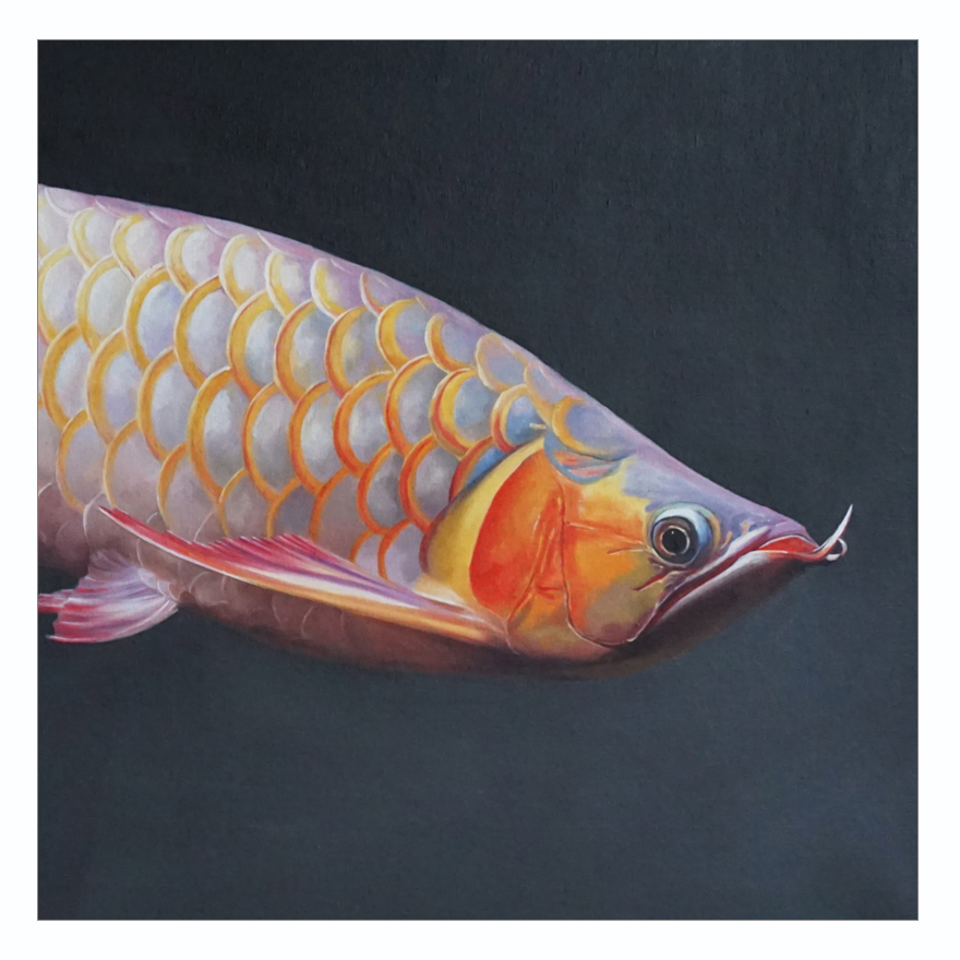 陈志纯《金龙鱼》布面油画