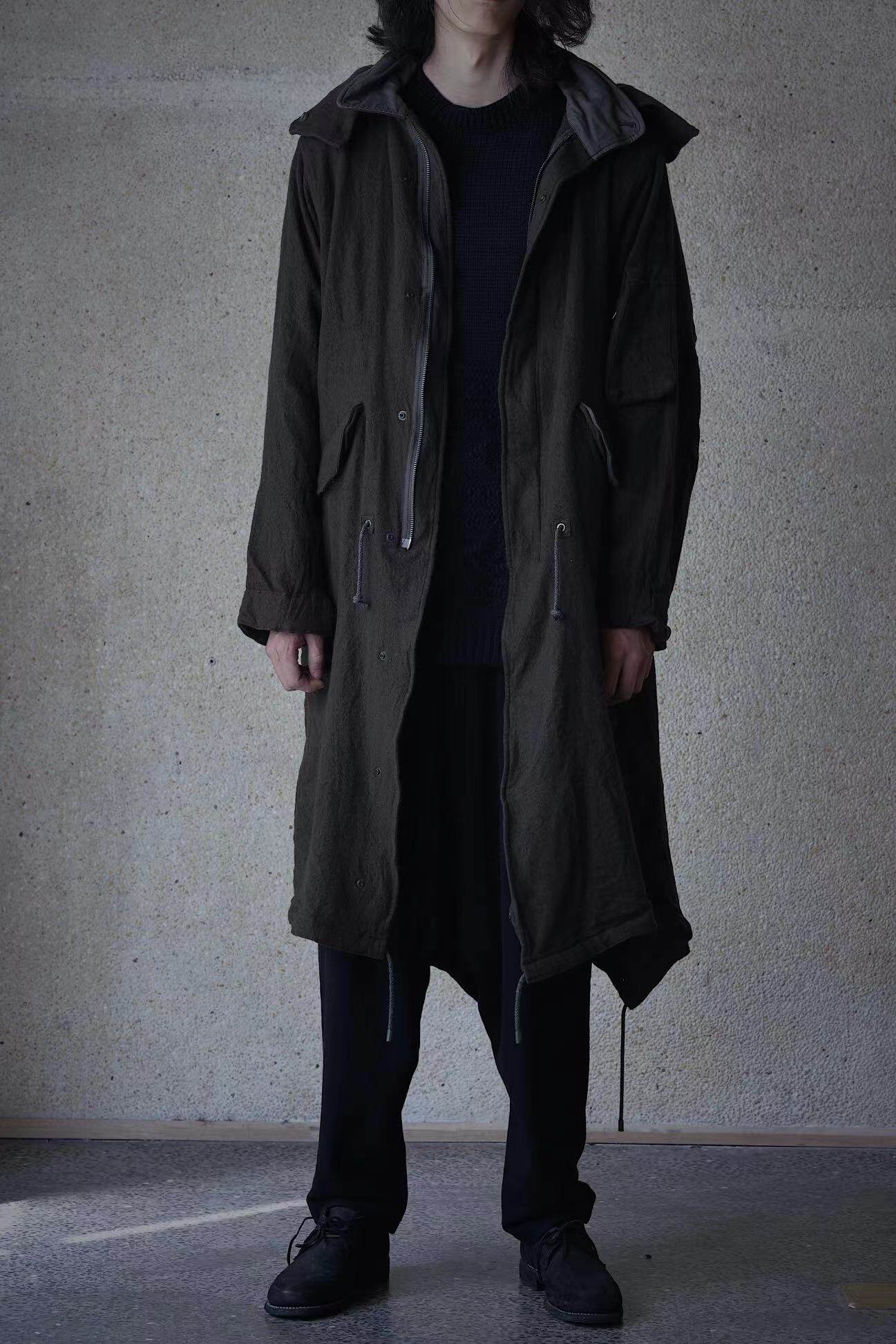 淘宝￥4880折后价￥4880yohjiyamamoto山本耀司可拆卸帽子长风衣外套