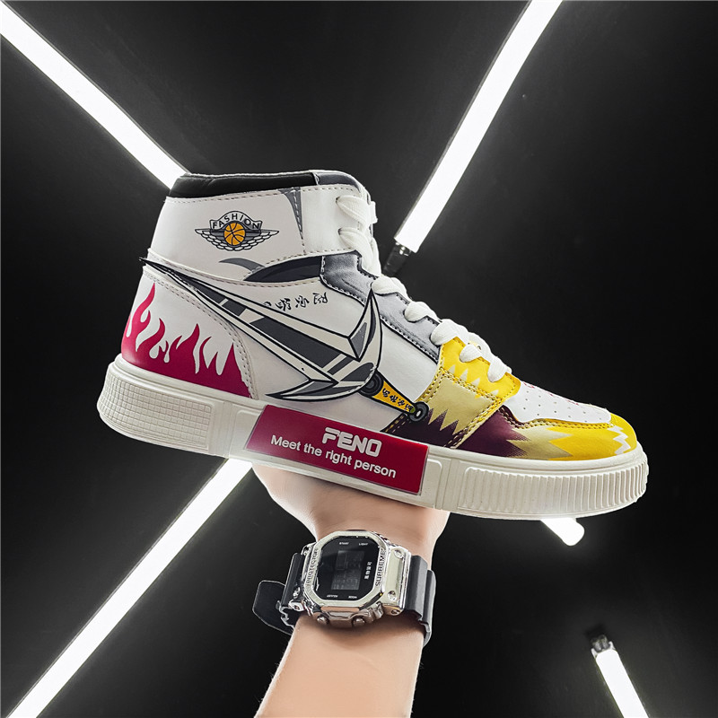 火影忍者联名aj1波风水门空军一号2022新款夏季高帮动漫板鞋子男