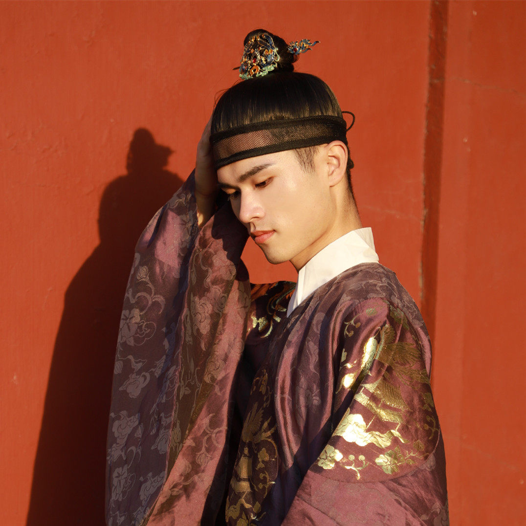 热销儒巾_洛潇赋汉服服假明制网巾巾懒收带发髻马尾头巾男儒帽子首