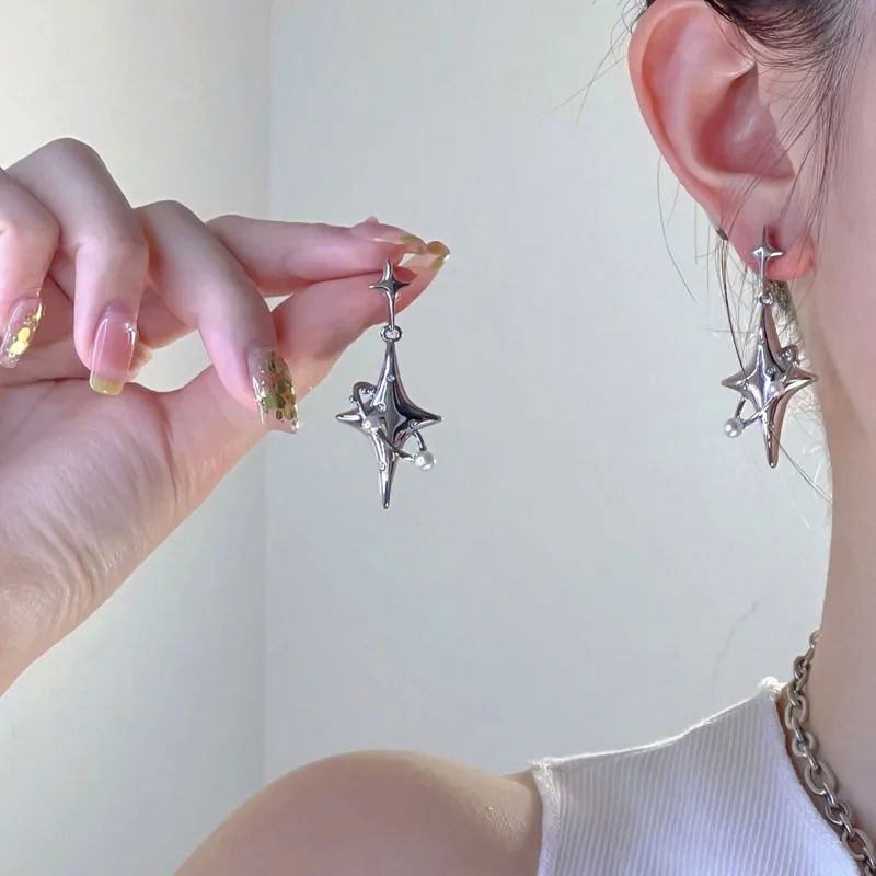 Korean Fashion Y2K Star Drop Earrings Hot Girl Harajuku Crea