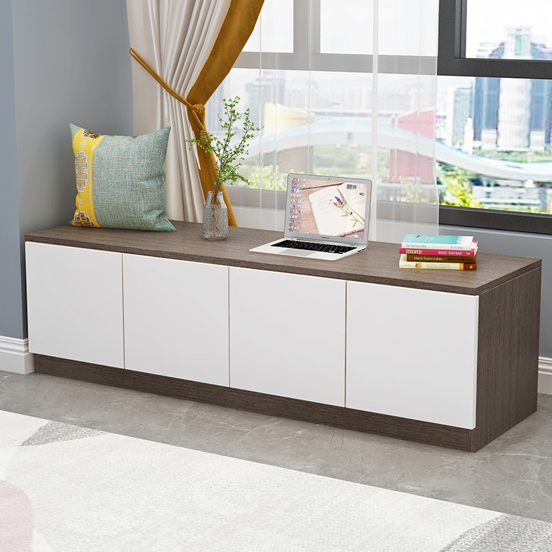 飘窗柜储物柜阳台柜地柜矮柜可坐窗台柜置物柜长条收纳柜定制优惠券