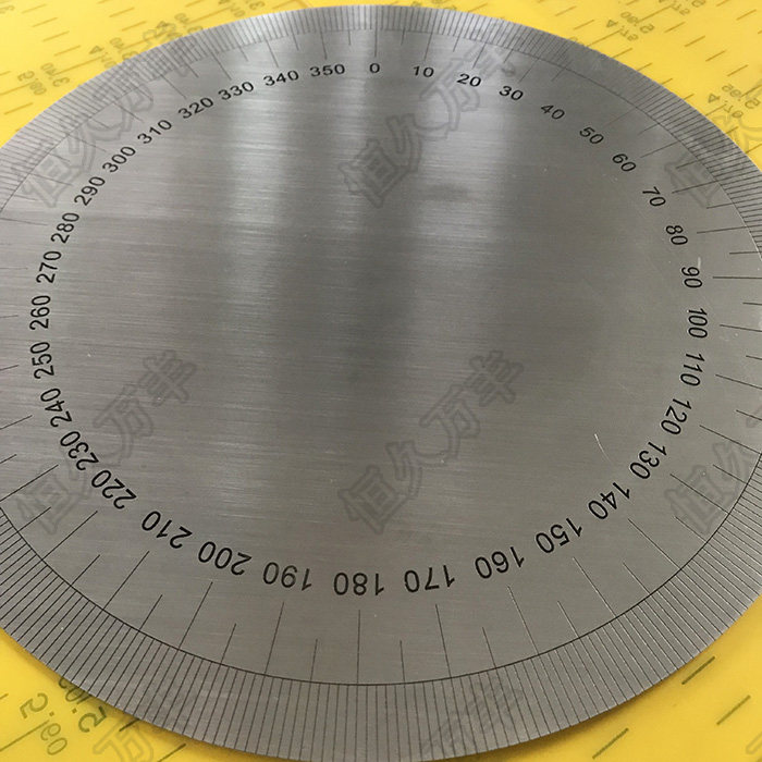 刻度盘不锈钢角度盘机械刻度盘360度刻度盘直径260内孔0厚度2毫米