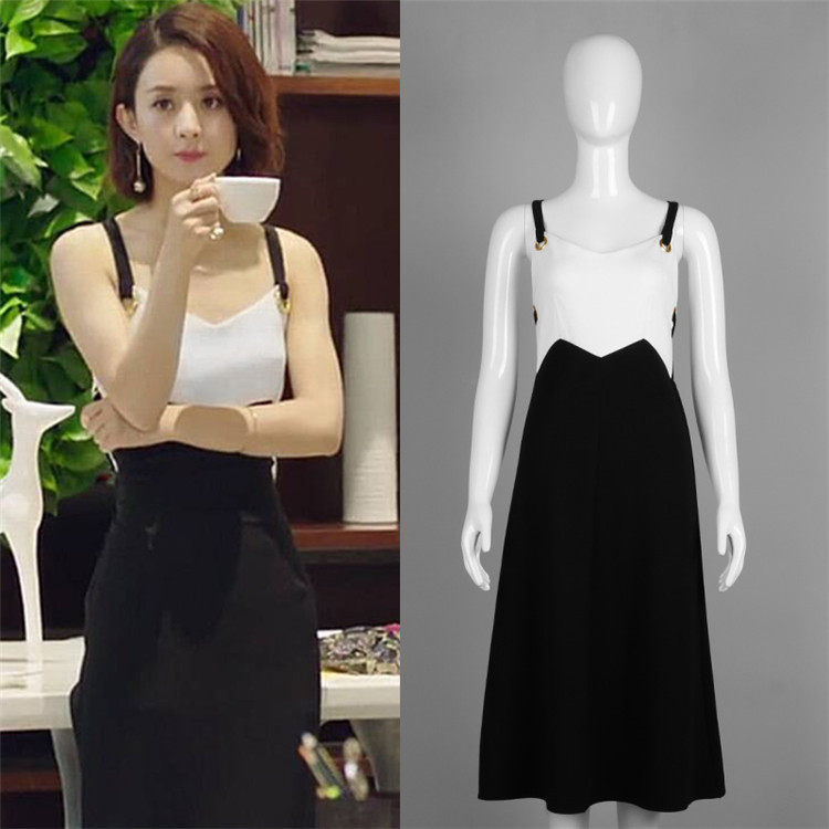 热销乘风破浪赵丽颖同款连衣裙复古_你和我的倾城时光林浅赵丽颖明星