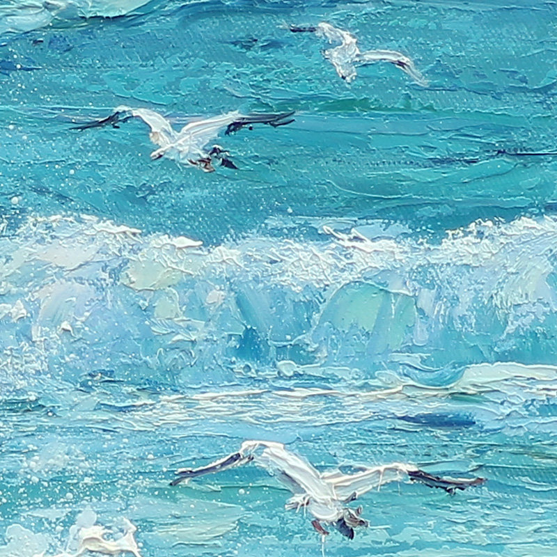 王宽《海鸥》大尺幅 布面油画