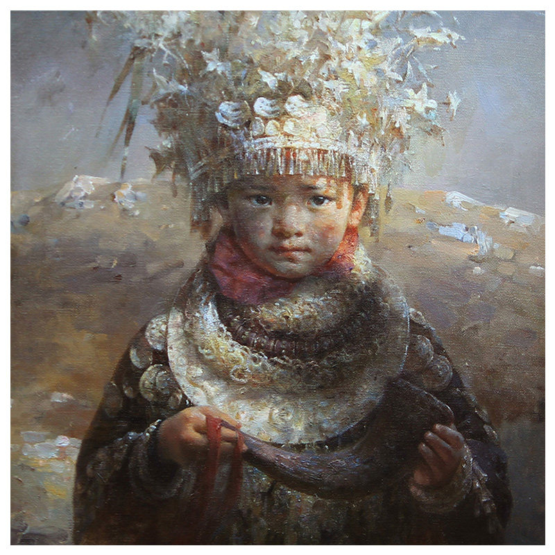 张释中《苗族女孩》收藏级精品