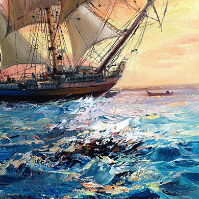 天津美院 赵燕亮《远航》 布面油画